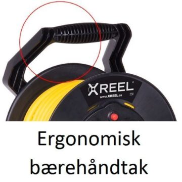 Kabeltrommel X reel 25m/PUR kabel/1,5mm2 25m 3G1,5 H07BQ F/ 4x uttak/ IP54