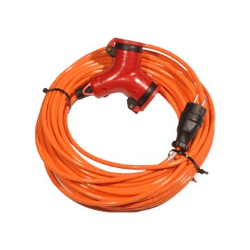Skjøtekabel 1 fas/ 2 uttak 25m 3G2,5 H07BQ F orange