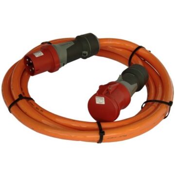 Skjøtekabel 63A 400V 3 fas/25m 5G16 H07BQ F orange