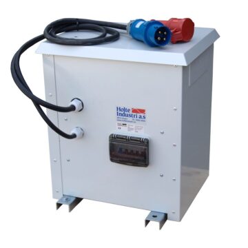 Trafo 12,5kVA 230V 400V med påbygg, sikring ut 16A INN 230V: 32A (332 9) / UT 400V: 16A (416 6)