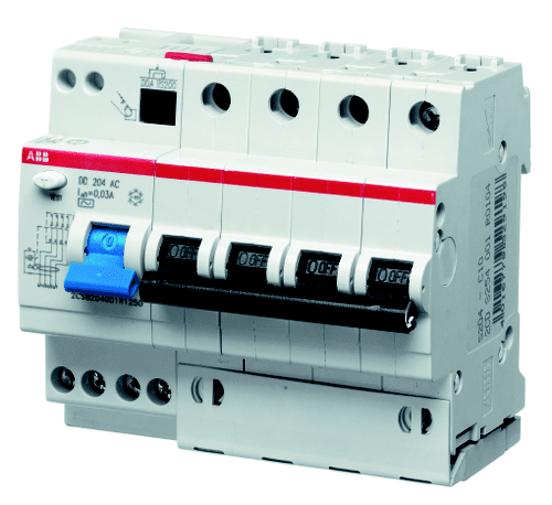 Jordfeilautomat DS204MA C32 30mA* ABB 4pol/6mod. 2CSR274101R1324