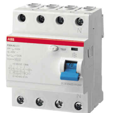 Jordfeilbryter F204A S 63A 100mA* ABB 4pol Selektiv 2CSF204201R2630