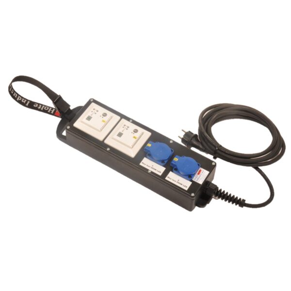 Dimmer for LED Lysbånd og andre dimbare LED lamper Plugg enf./ ut 2x schuko 2x 250W