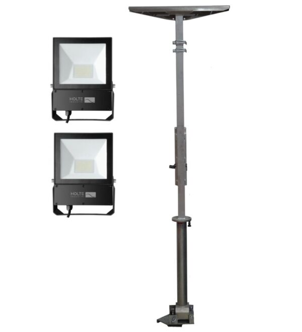 Containermast 4m komplett med lys 2x70W LED, (lamper ikke påmontert ved leveranse)