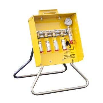 Gassfordelingsskap Midi, 4 uttak, 1/2" Inn/Ut