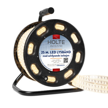 Holte Safelight 25m LED stripe på trommel – 300W 3000K 1500 lumen/m, IP65, NEMKO lysbånd, arbeidslys