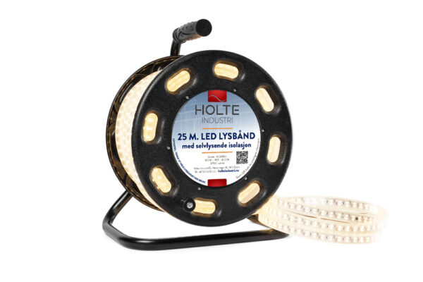 Holte Safelight 25m LED stripe på trommel – 300W 3000K 1500 lumen/m, IP65, NEMKO lysbånd, arbeidslys